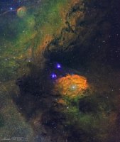 NGC 6589/90 and Surroundings in Sagittarius - SHO w/RGB Stars v1